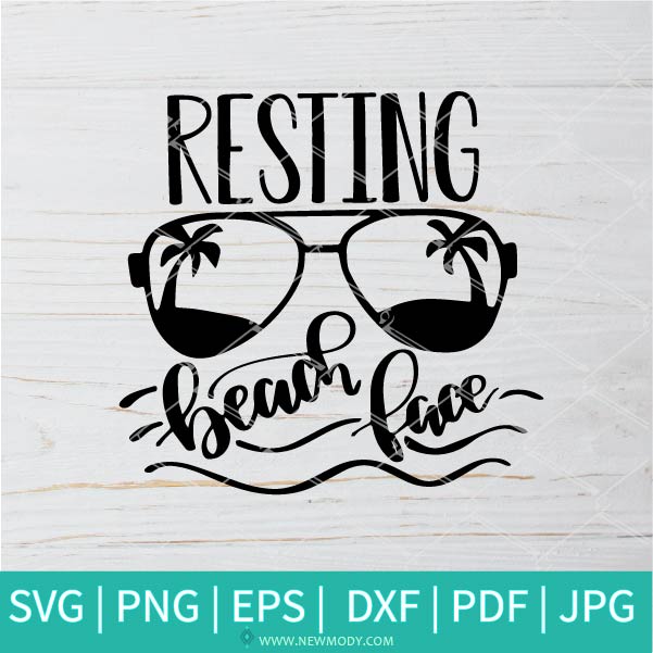 Resting Beach Face SVG - Beach SVG - Hello Summer SVG - Summer Svg