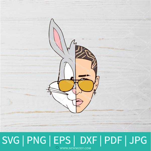 Bad Bunny face rapper scrapbooking SVG - Bad Bunny  SVG - El Conejo Malo SVG
