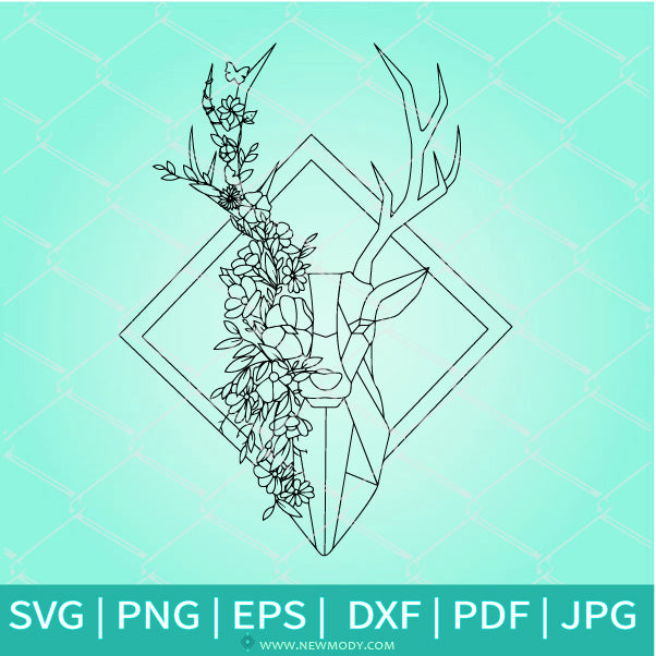 Coloring Mandala Deer Frame SVG - Deer  Head SVG -Mandala SVG