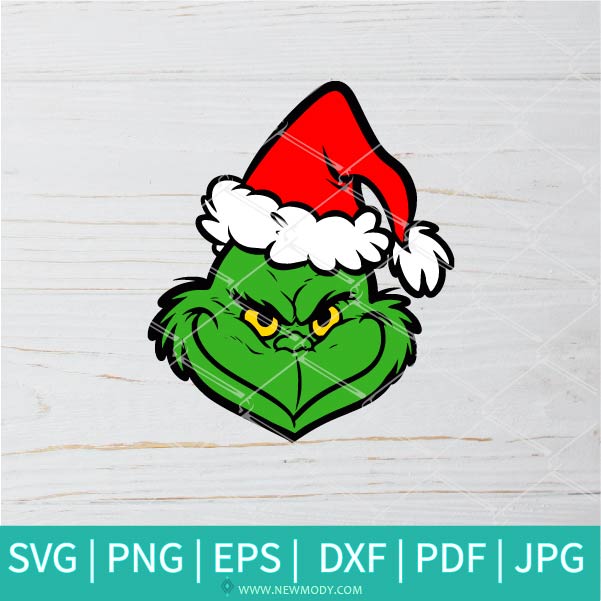 Grinch With Santa Hat SVG - Grinch SVG - Santa Hat SVG - Newmody