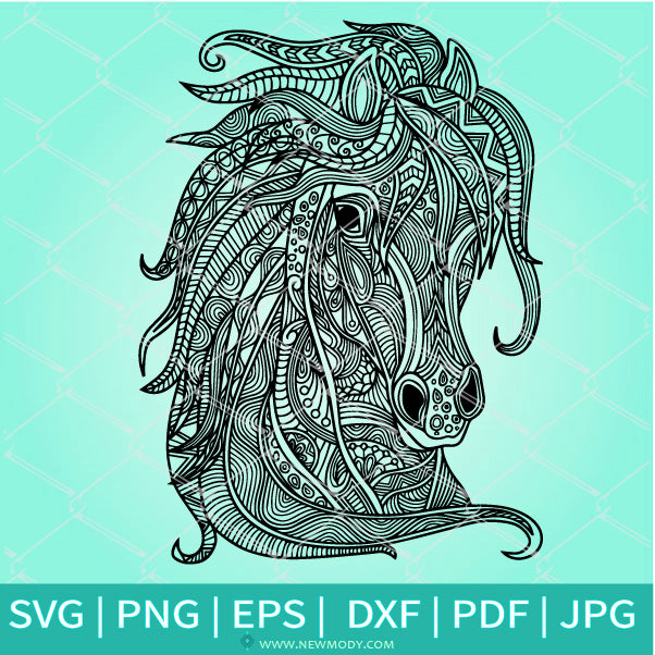 Coloring Mandala Horse SVG -Horse Head SVG -Mandala SVG