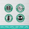 Skellington Starbucks Bundle SVG - Nightmare SVG - Starbucks SVG - Circle Frame SVG - Newmody