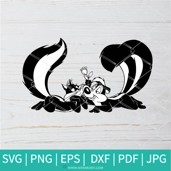 Pepe Le pew  Bundle SVG -  Looney Tunes  SVG - Pepé Le Pew Hearts SVG - Love SVG