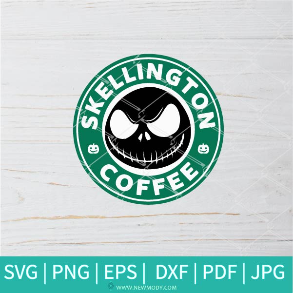 Skellington Starbucks Bundle SVG - Nightmare SVG - Starbucks SVG - Circle Frame SVG