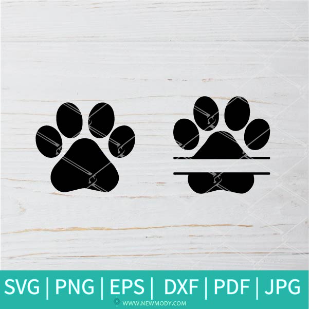 Paw Tracks SVG - Paw Split Monogram Frame Svg- Cats Svg - Dog Svg - I Like My Cat Svg