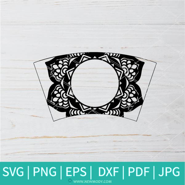 Starbucks Wrap Bundle SVG - flower Strabucks SVG - Flower Monogram SVG - Frame SVG Monogram Wrap SVG