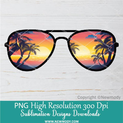 Summer Sunglasses Bundle PNG Sublimation  - Beach Palm Tree Vintage Sunglasses PNG - Newmody