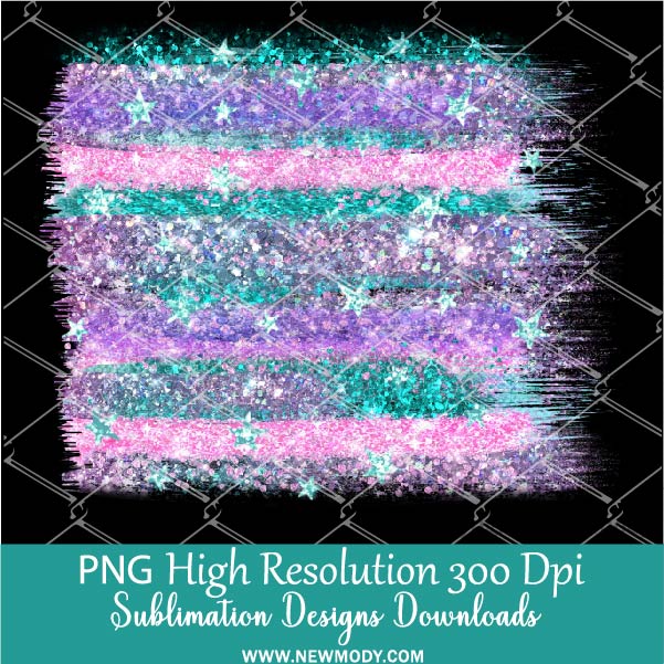 Stars Unicorn Brush Strokes Background PNG - Pastel Rainbow Background PNG