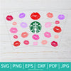 Lips Starbucks SVG - Kiss Lips SVG - Valentine SVG - Distressed Lips svg - Newmody