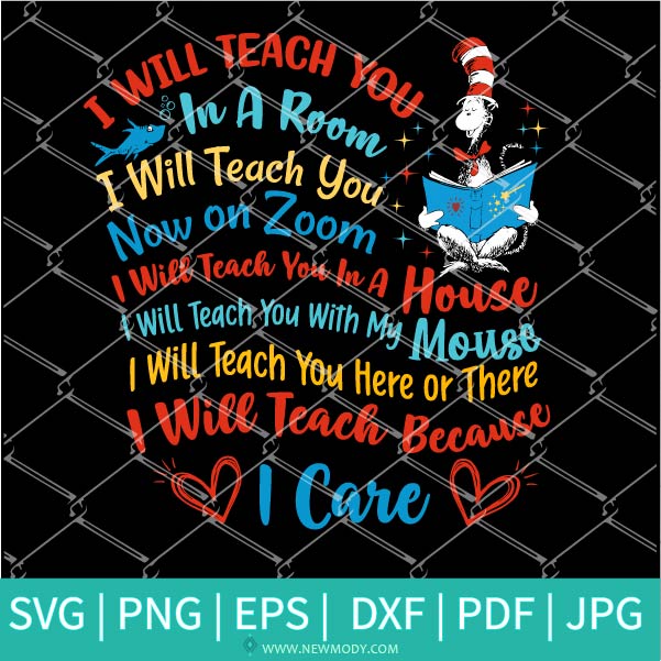 I will teach you in a room i will teach you on zoom Svg - Dr Seuss Svg