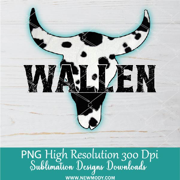 Cow Skull Wallen PNG For Sublimation, Skull PNG , Cow PNG