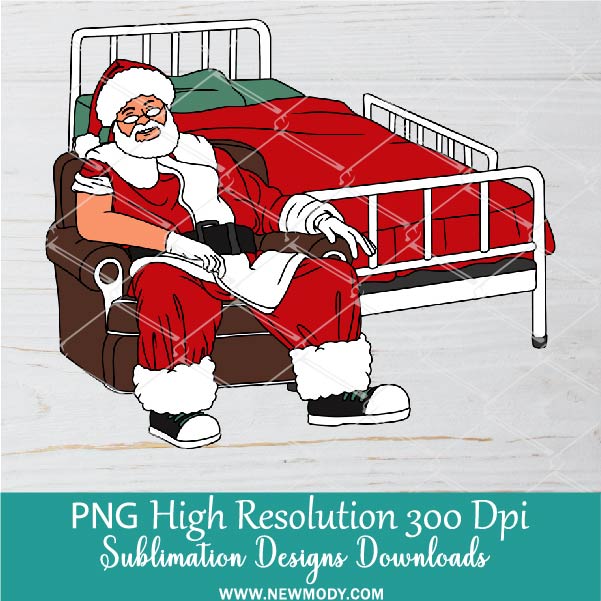 Santa hospital PNG For Sublimation, Christmas PNG