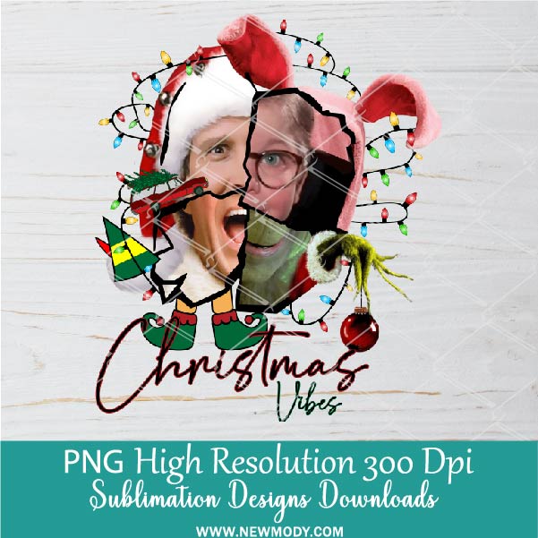 Christmas Vibes PNG For Sublimation, Retro Vintage Christmas  movies PNG Clipart