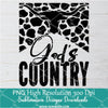 God's Country PNG For Sublimation, Skull PNG
