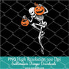 Skeleton Holding Pumpkin PNG, Spooky and Scary Halloween Sublimation Png Digital Download