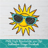 Cute Sun with sunglasses PNG For Sublimation, Sun PNG, Sunglasses PNG