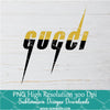 GUGCI Black Gold PNG For Sublimation, Gucci PNG