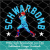 Schwarbomb Baseball PNG For Sublimation, Schwarbomb PNG, Baseball PNG