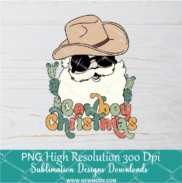 Cowboy Christmas PNG For Sublimation, Christmas PNG, Cowboy PNG