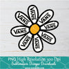 Vans Daisy Flower Png For Sublimation, Vans PNG, Daisy PNG, FLower Png