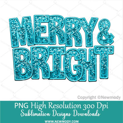 Merry And Bright Sequin PNG Bundle, Christmas Faux embroidery Red, Green, Pink and Blue Glitter PNG, Sequins sparkle Xmas Trendy Sublimation Design