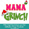Mama and Lil Grinch PNG, Green Sequin glitter cute Pink girly Grinch face Clipart PNG For Sublimation and Dtf,  Mommy and Me Matching Christmas shirt design