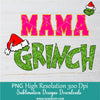 Mama Grinch Png, Green Sequin glitter cute Grinch face Clipart PNG For Sublimation and Dtf, Christmas shirt design