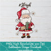 Sliegh Bougie Santa Png, Tumbler and Belt Bag Sublimation &amp; DTF T-Shirt Design Digital Download