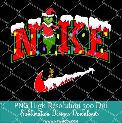 Nike Grinch PNG , Grinchmas Png For Sublimation & DTF T-Shirt Design Digital Download