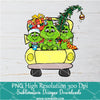 Christmas truck Baby Grinch Custom Name PNG , Grinchmas Png For Sublimation & DTF T-Shirt Design Digital Download