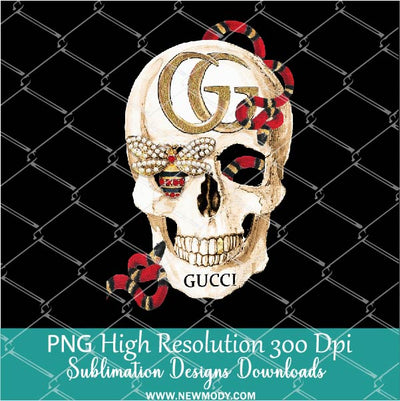 Gucci Skull PNG For Sublimation