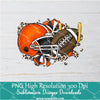 Orange Football Helmet Cheer Leopard PNG For Sublimation, Football  PNG
