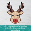 Glitter Sequin Reindeer Png For Sublimation & DTF T-Shirt Design Digital Download