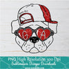 Dawgs Bulldogs with heart Sunglasses Png, Valentine Png For Sublimation & DTF T-Shirt Design Digital Download