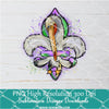Mardi Gras Fleur DeLis Pelican Png, Mardi Gras Png For Sublimation & DTF T-Shirt Design Digital Download