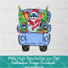 Christmas truck Stitch Custom Name Png, Funny Stitch Png For Sublimation & DTF T-Shirt Design Digital Download