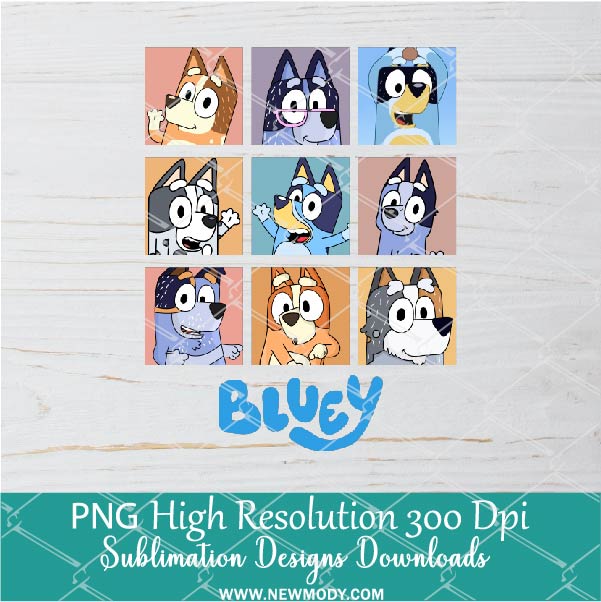 Bluey PNG For Sublimation