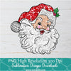 Red Santa Sequin Png, Glitter Christmas Sublimation & DTF T-Shirt Design Digital Download
