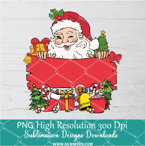 Red Santa custom name Png, Funny Santa  Christmas Png For Sublimation & DTF T-Shirt Design Digital Download