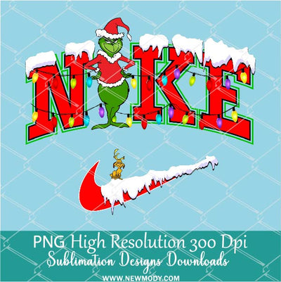 Nike Grinch PNG , Grinchmas Png For Sublimation & DTF T-Shirt Design Digital Download