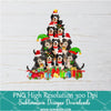Funny Bernedoodle Dog Christmas Tree PNG For Sublimation, Christmas PNG