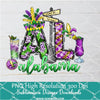 Mardi Gras Alabama Png, Mardi Gras Png For Sublimation & DTF T-Shirt Design Digital Download