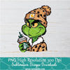 Boujie Grinch with Leopard Beanie PNG ,Grinchmas Sublimation &amp; DTF T-Shirt Design Digital Download