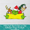 Yellow Christmas Grinch Custom Name PNG , Grinchmas Png For Sublimation & DTF T-Shirt Design Digital Download