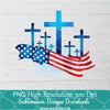 Christian US Flag Png For Sublimation & DTF T-Shirt Design Digital Download