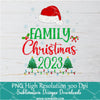 Christmas Family 2023 Png, Santa Hat Png For Sublimation & DTF T-Shirt Design Digital Download