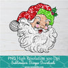 Glitter Santa red hat Png, Glitter Christmas Sublimation & DTF T-Shirt Design Digital Download