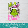 Mini Grinch Pink Leopard PNG ,Grinchmas Sublimation &amp; DTF T-Shirt Design Digital Download