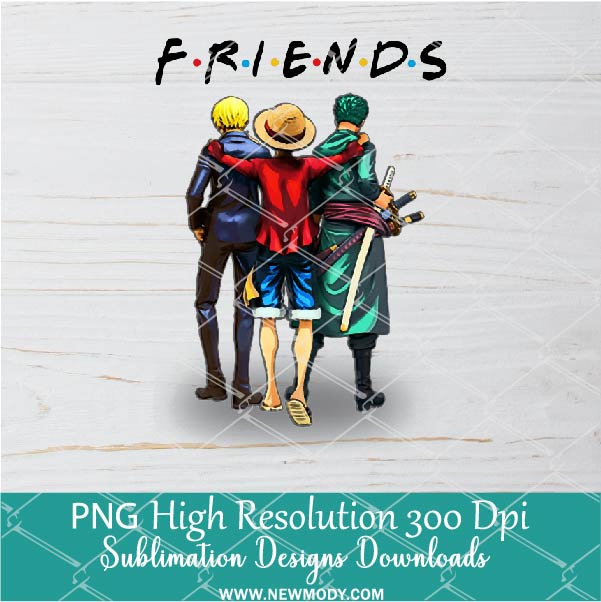 One piece Friends PNG For Sublimation, One piece PNG