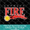 Georgia Fire Baseball Png For Sublimation, Baseball PNG, Fire PNG, Georgia PNG